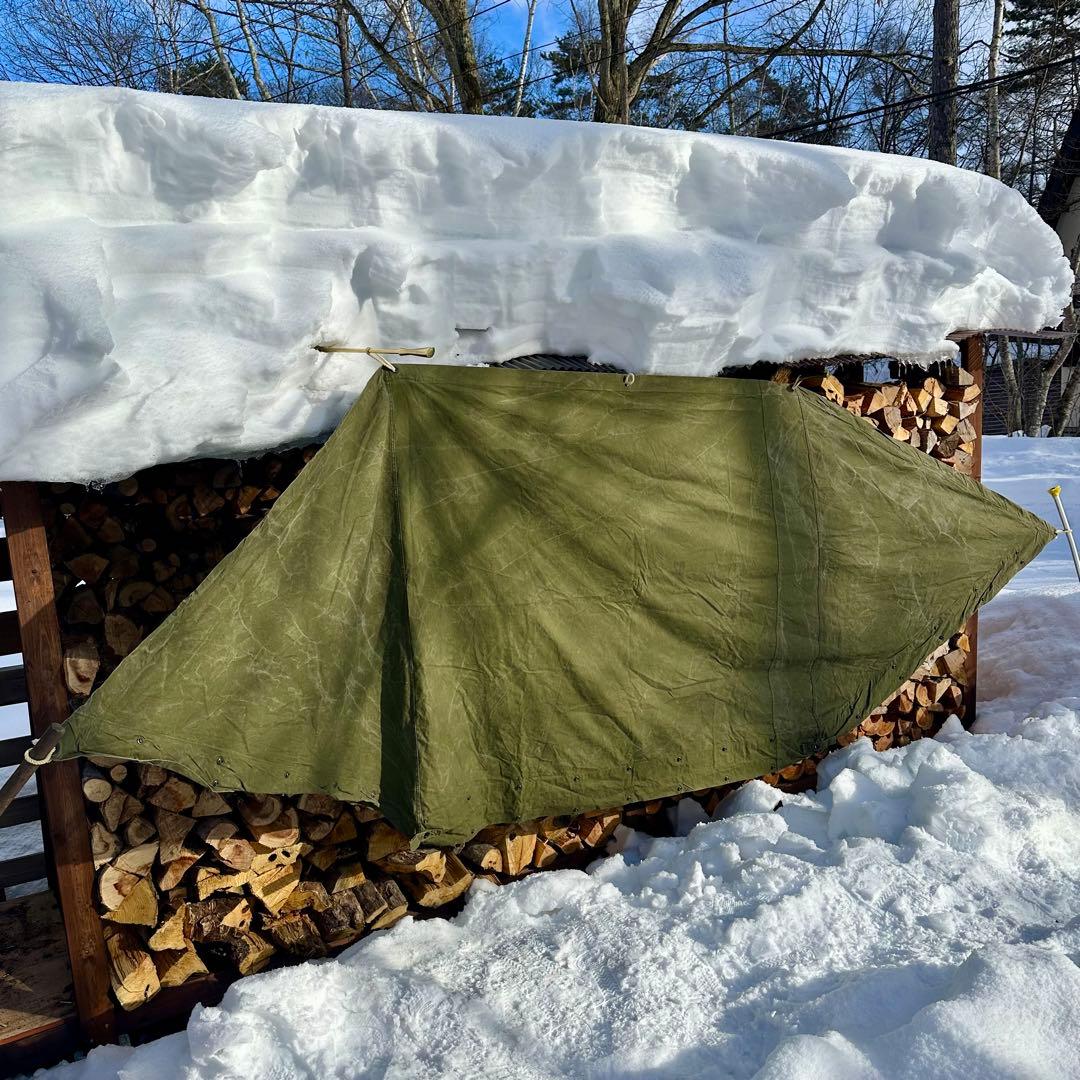 USパップテント　フルセット（幕X２　バッグ　ペグ　ロープ　ポール）アメリカ軍幕