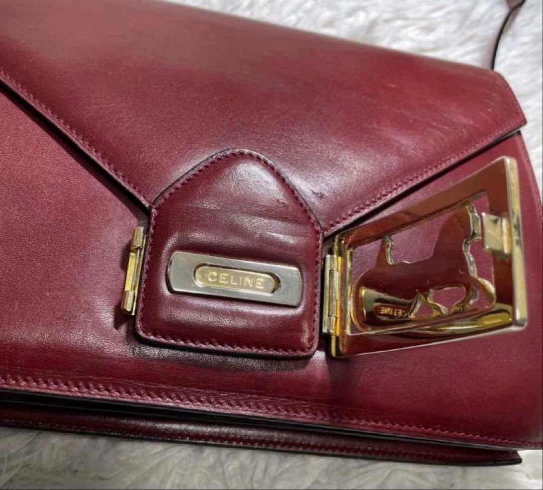 CELINE ヴィンテージ レザーショルダーバッグ