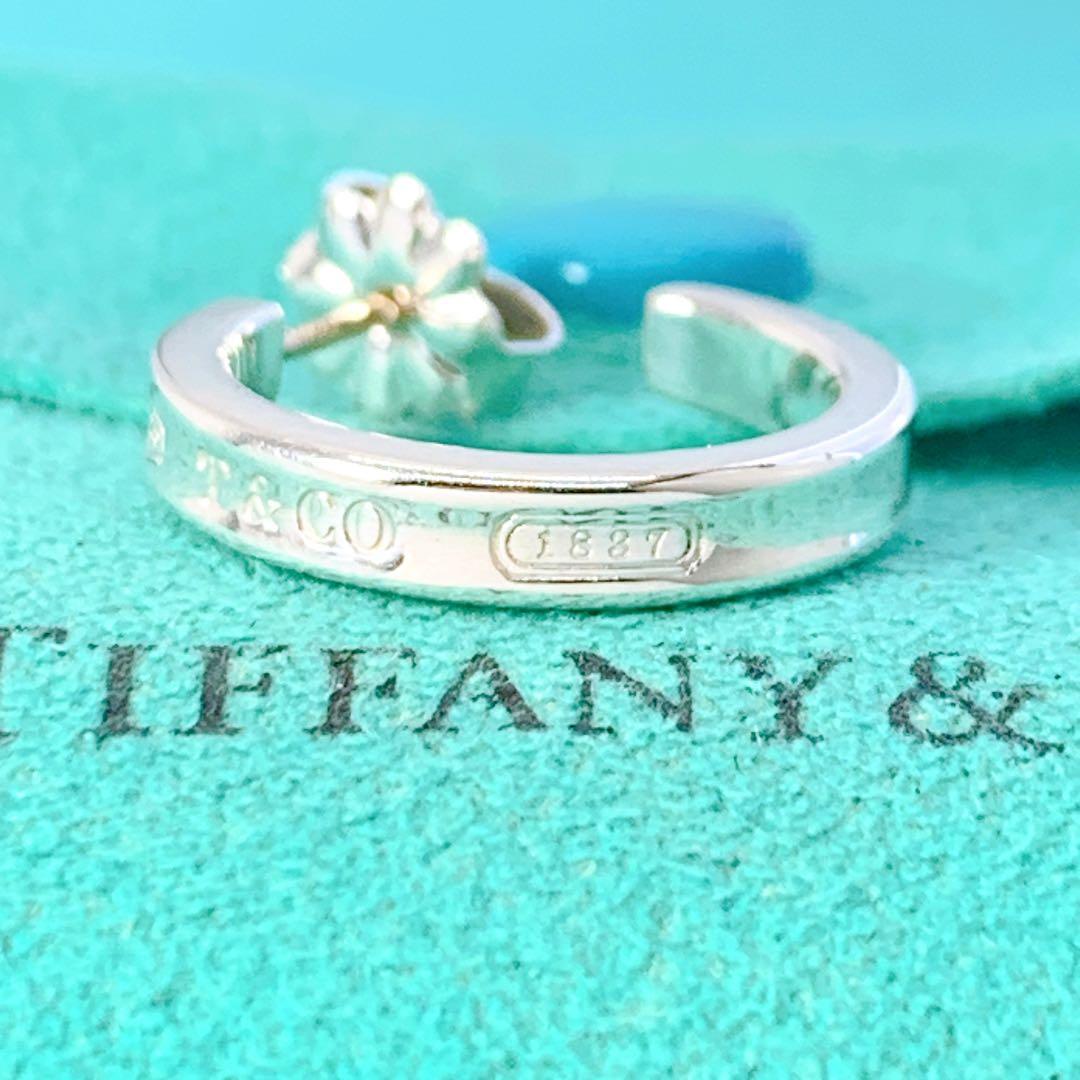 美品 ティファニー 1837 ナロー フープ 片耳 ピアス シルバー925