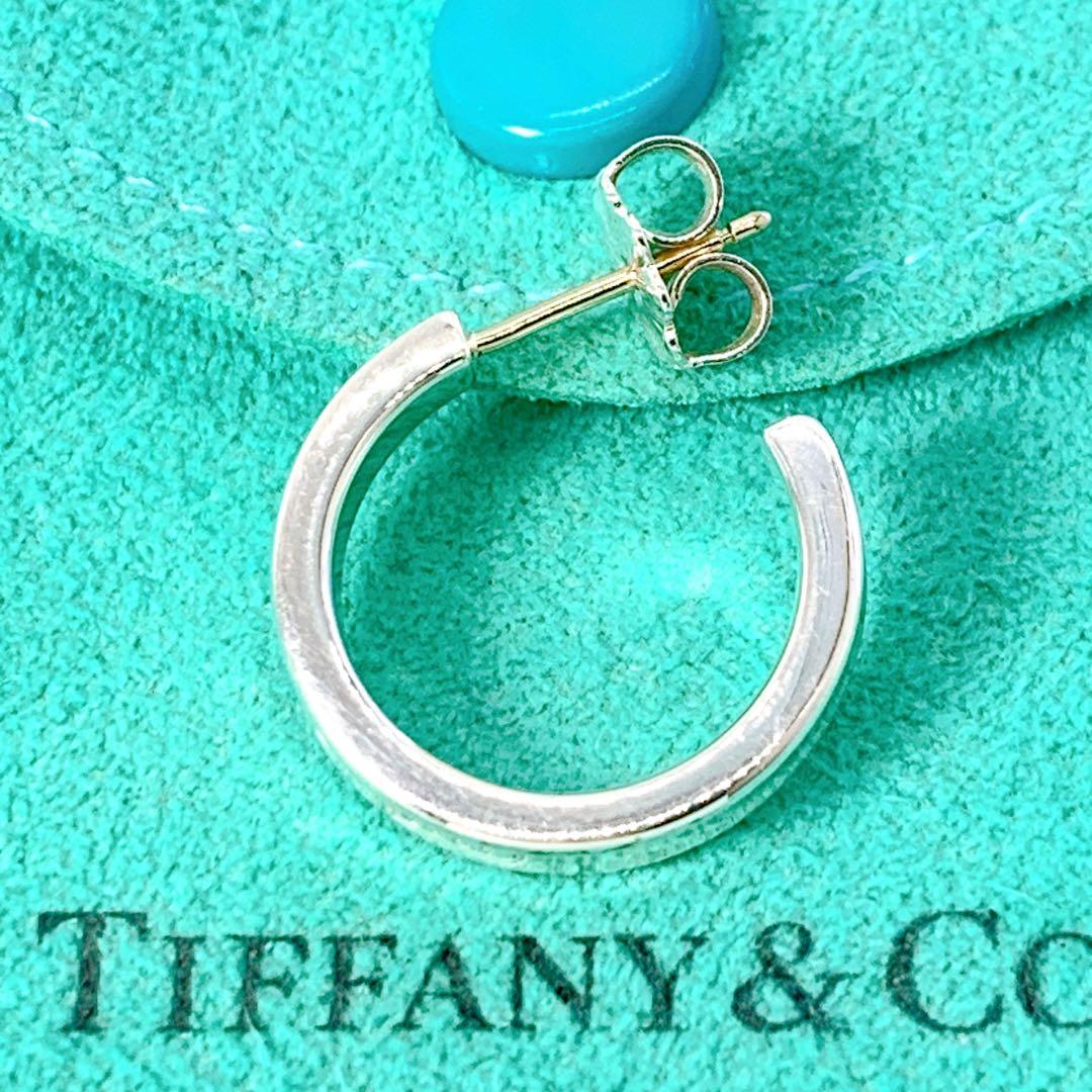 美品 ティファニー 1837 ナロー フープ 片耳 ピアス シルバー925