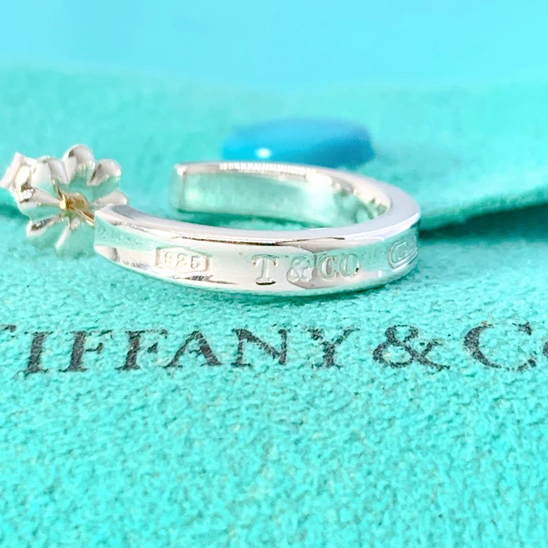 美品 ティファニー 1837 ナロー フープ 片耳 ピアス シルバー925