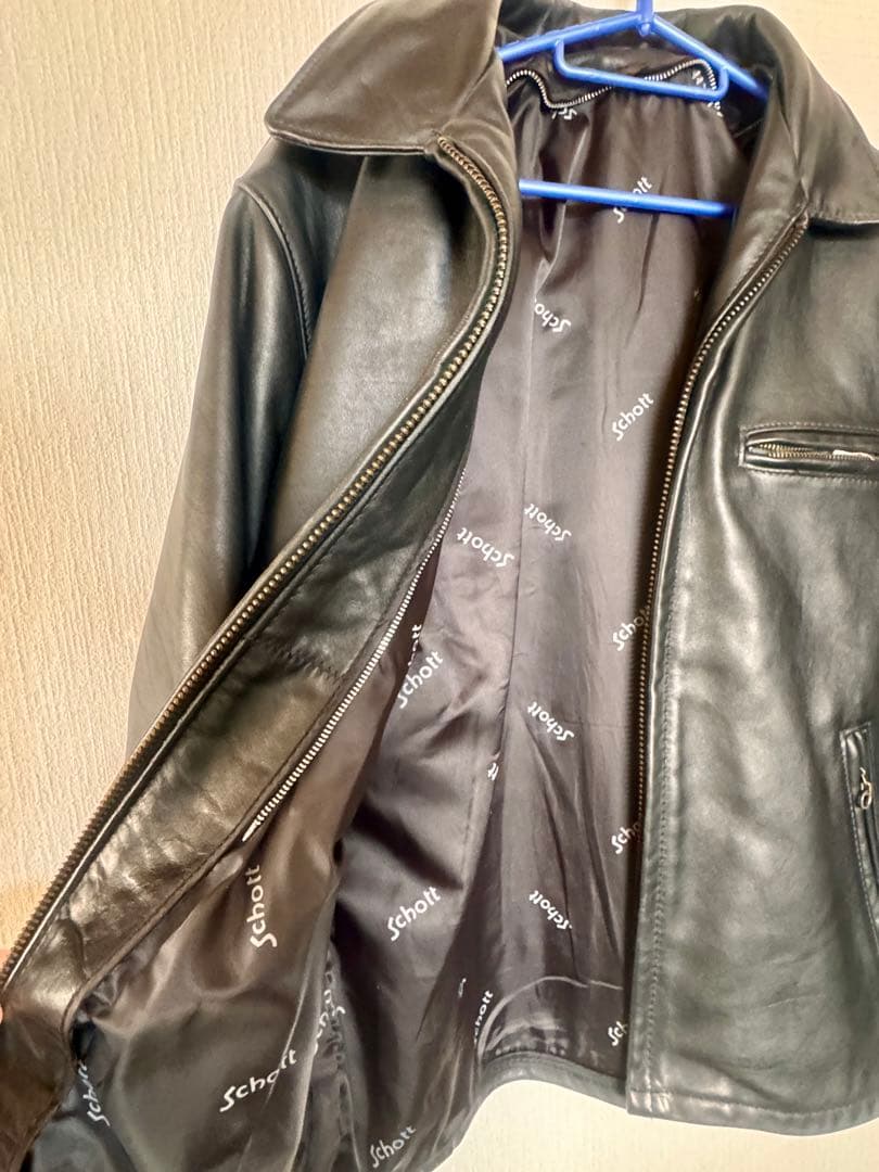 Schottショット シングルライダーストラッカー革38黒ライナー付AT101