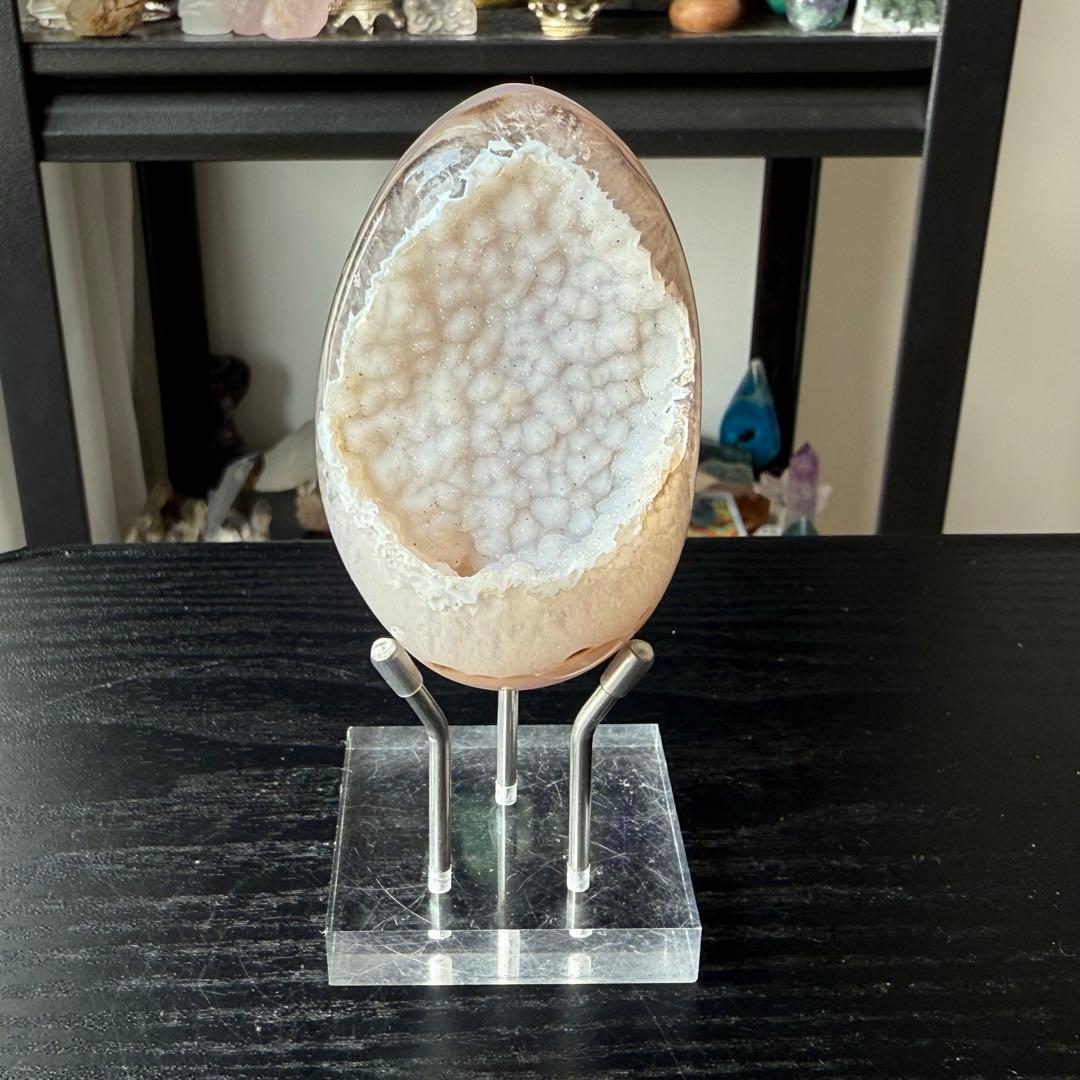 天然石シュガー瑪瑙の卵型 置物NO.020301 - メルカリ