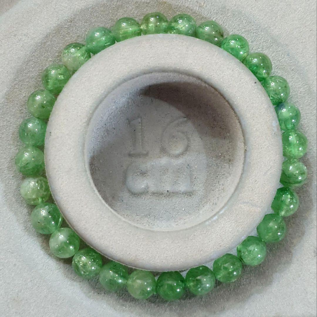 ★(Gouden Prins！)クリアツァボライト 6.8ミリ珠ブレス①