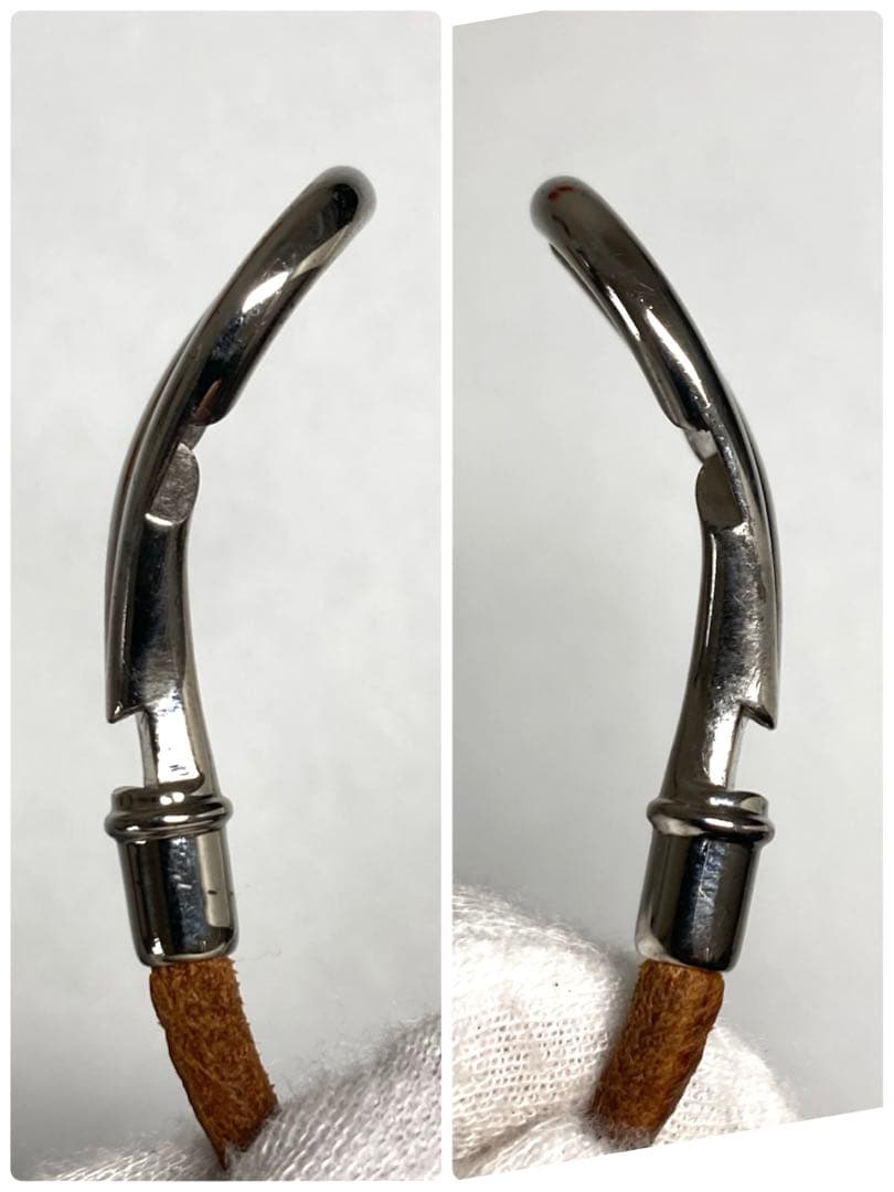 良品　HERMES エルメス　アタメ　シルバー金具　レザー　ブレスレット　箱付き