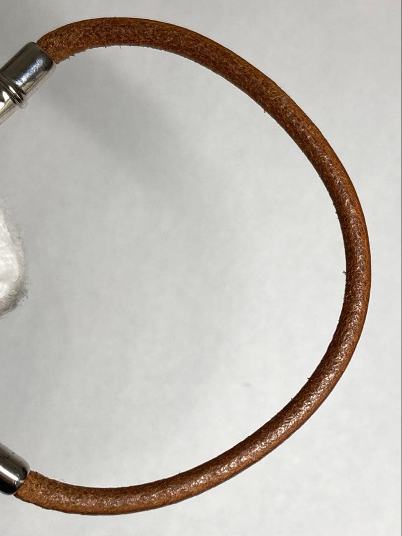 良品　HERMES エルメス　アタメ　シルバー金具　レザー　ブレスレット　箱付き
