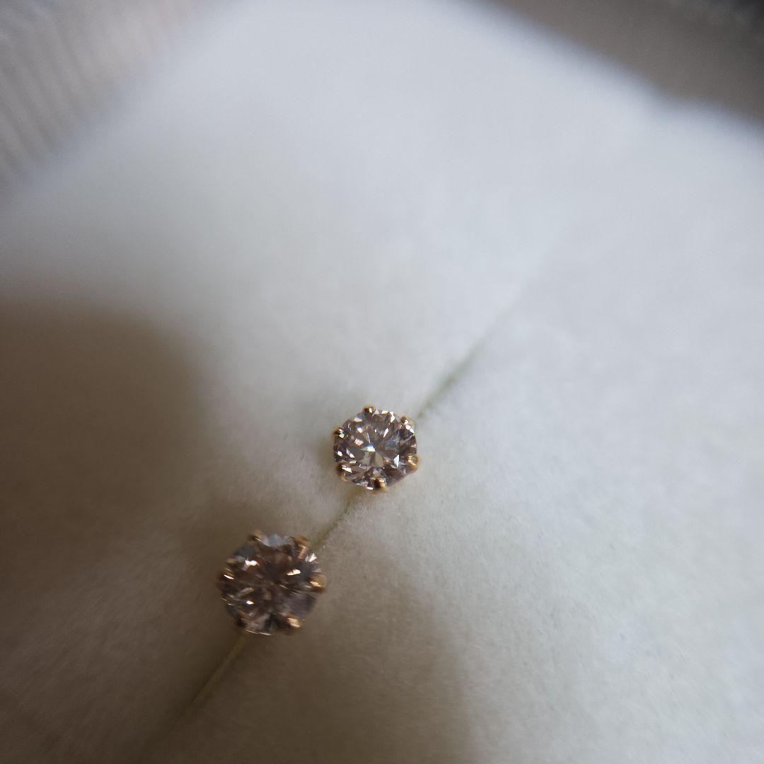 K18YG 1粒 ダイヤ 0.3ct ピアス