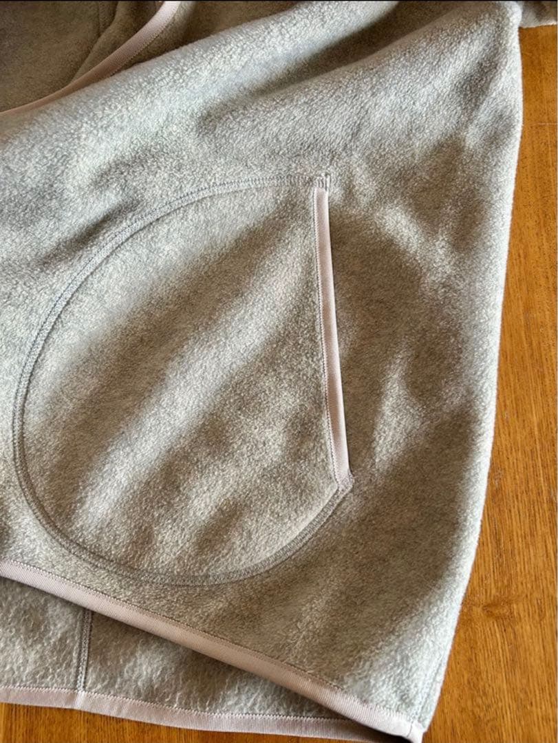 DANTON ＊ノーカラーフリースジャケット＊ベージュグレー＊サイズ40
