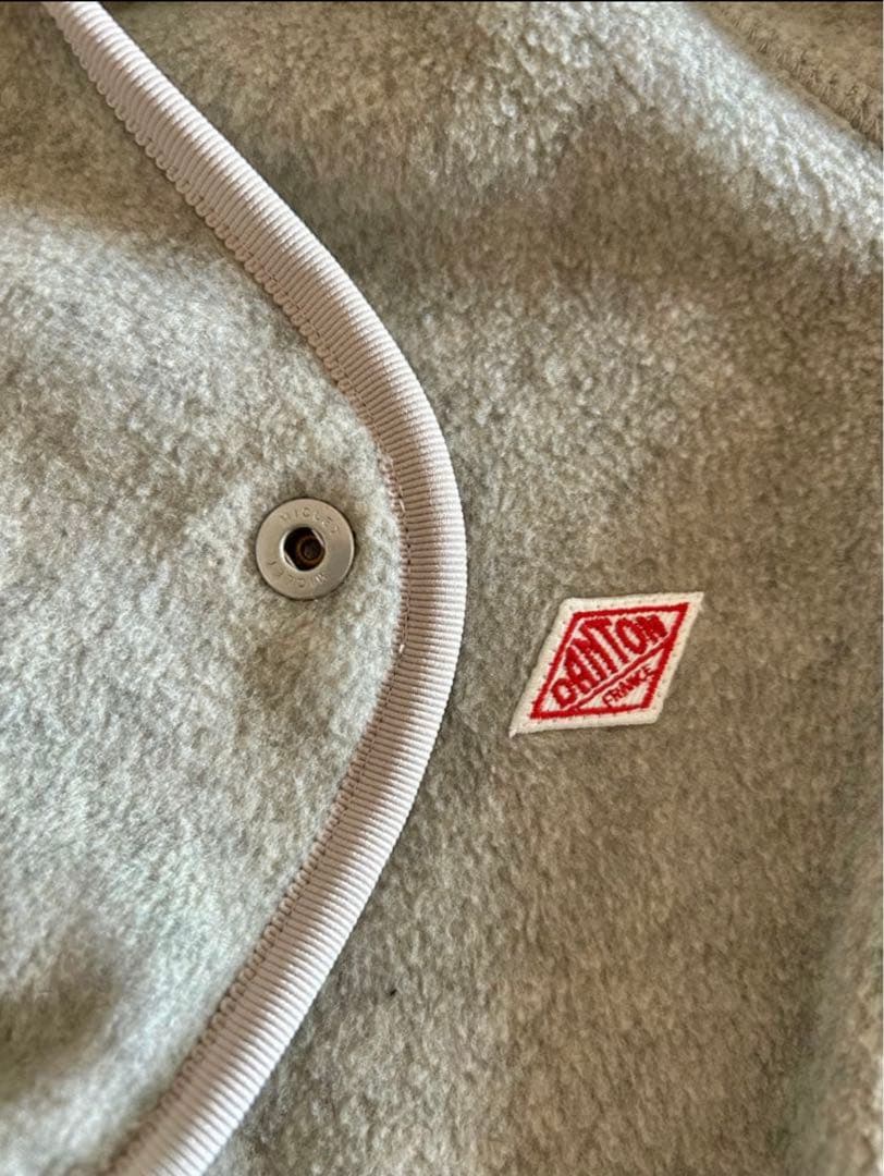 DANTON ＊ノーカラーフリースジャケット＊ベージュグレー＊サイズ40