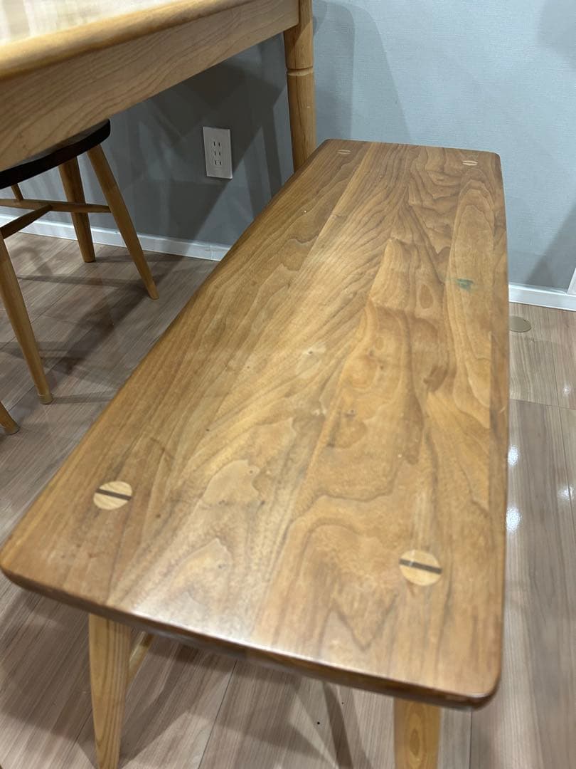 無垢材 ダイニングテーブル チェアセット約135cm x 約75cm
