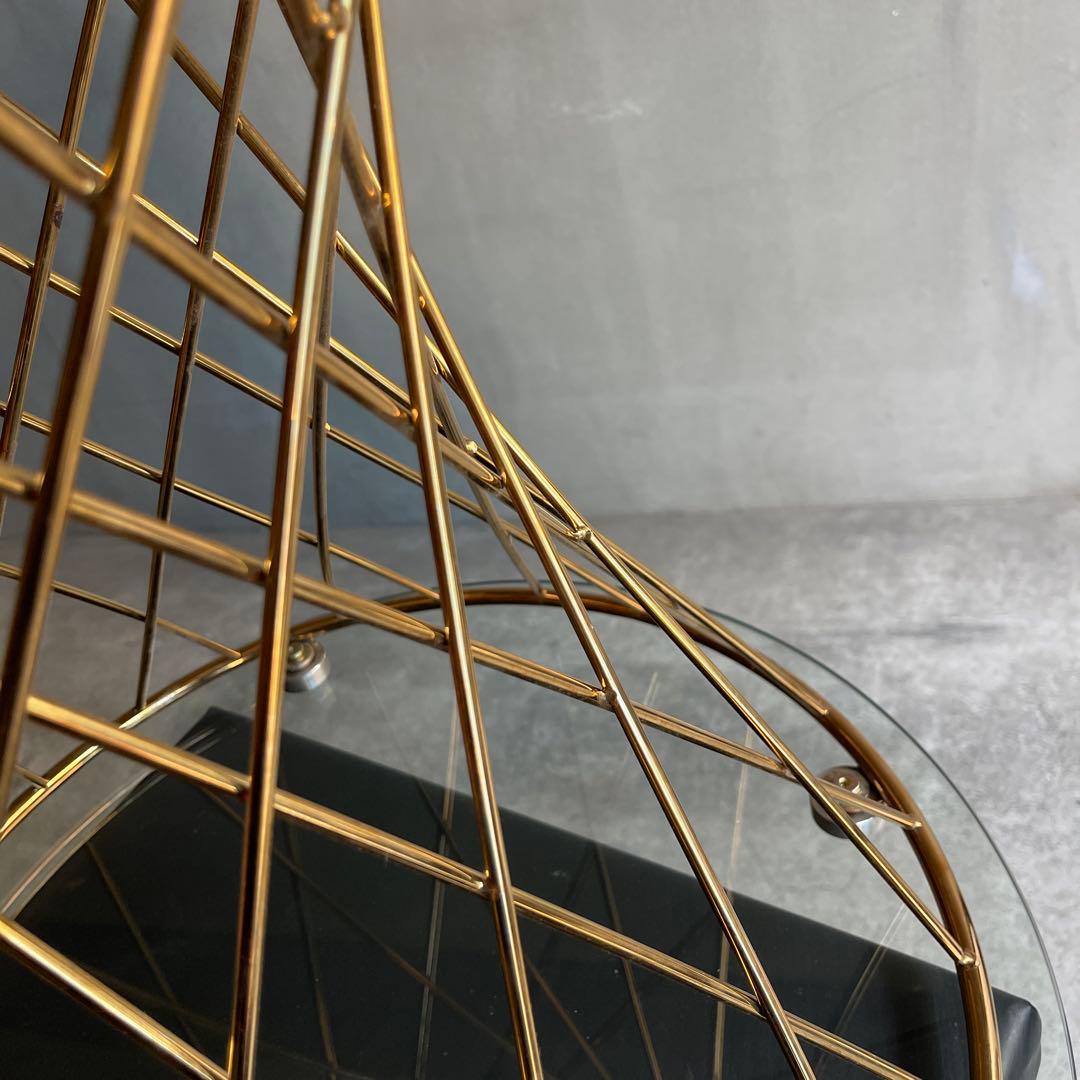 Francfranc フランフラン　マーリアサイドテーブル　クリア×ゴールド