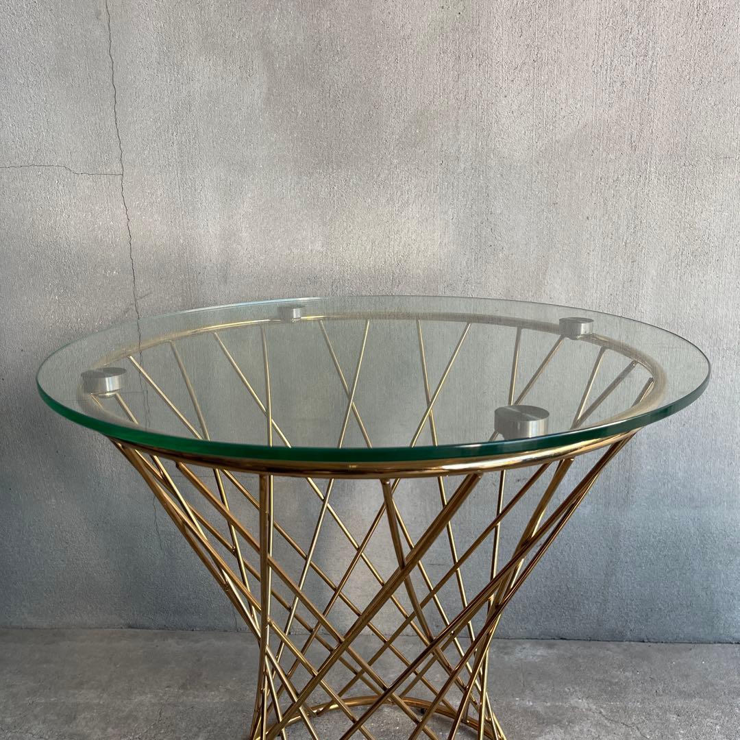 Francfranc フランフラン　マーリアサイドテーブル　クリア×ゴールド