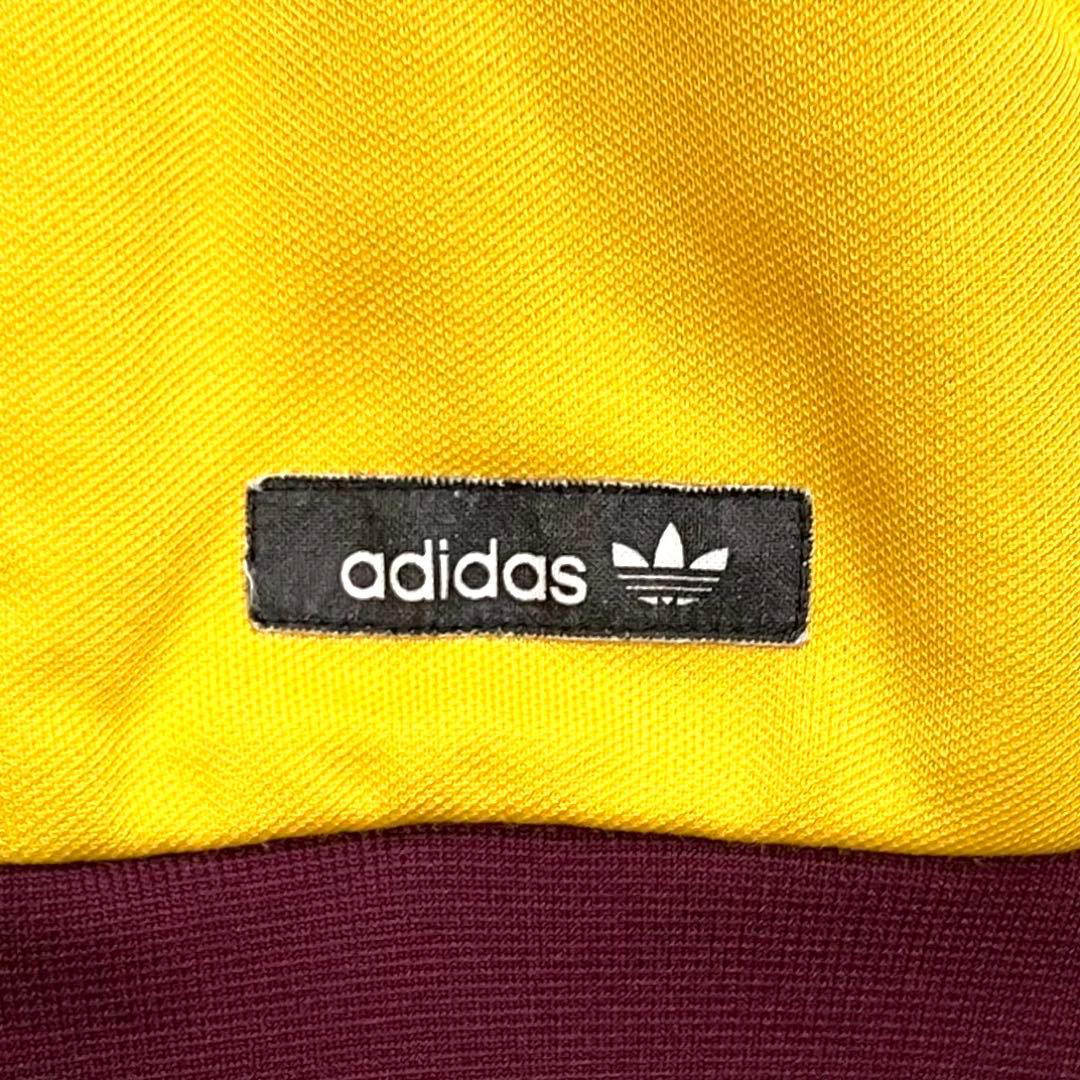 レアカラー好配色‼️】adidas トラックジャケット 黄 エンジ XL 古着