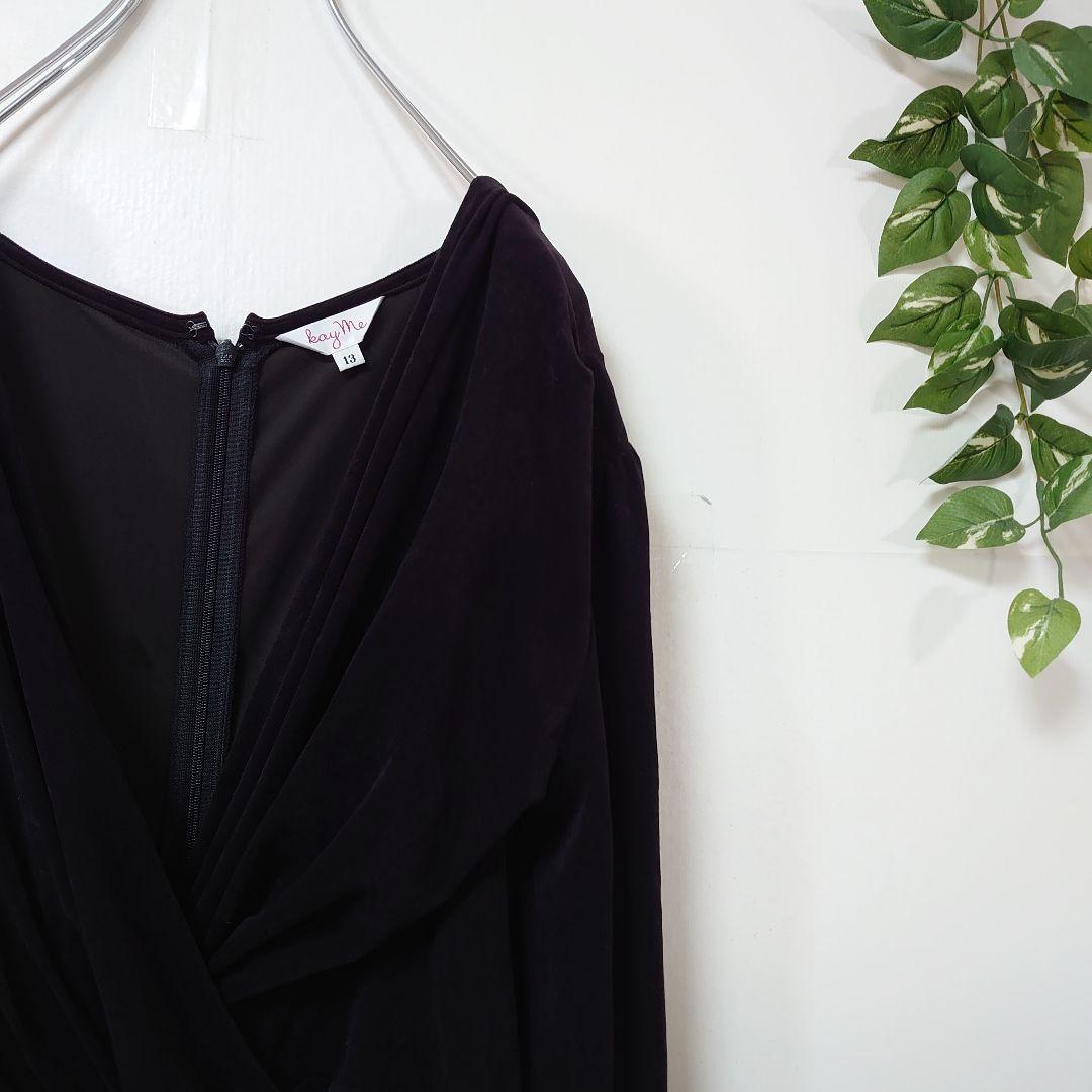 タグ付き kay me ドレープデザイン膝丈ワンピース 13号 表起毛