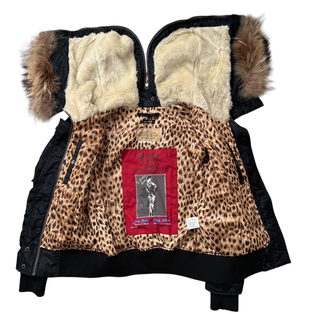 AVIREX　フライトジャケット　N-2B　Y2K　レオパード　黒　M