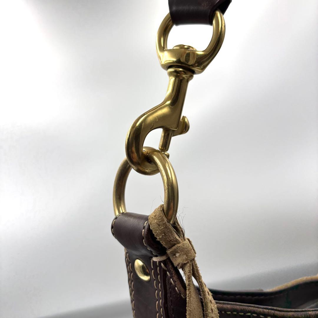希少 y2k COACH コーチ ワンショルダー　レザー スエード　シグネチャー