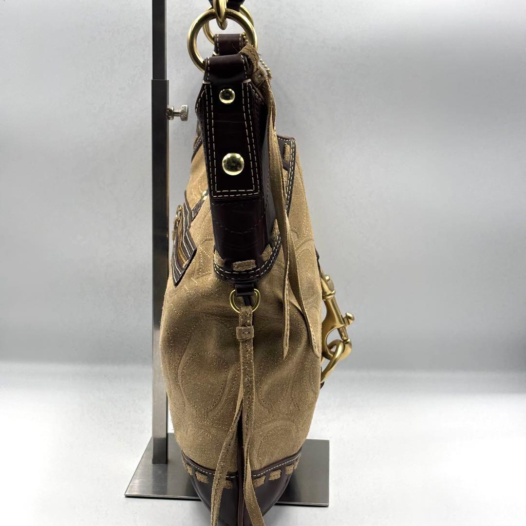 希少 y2k COACH コーチ ワンショルダー　レザー スエード　シグネチャー