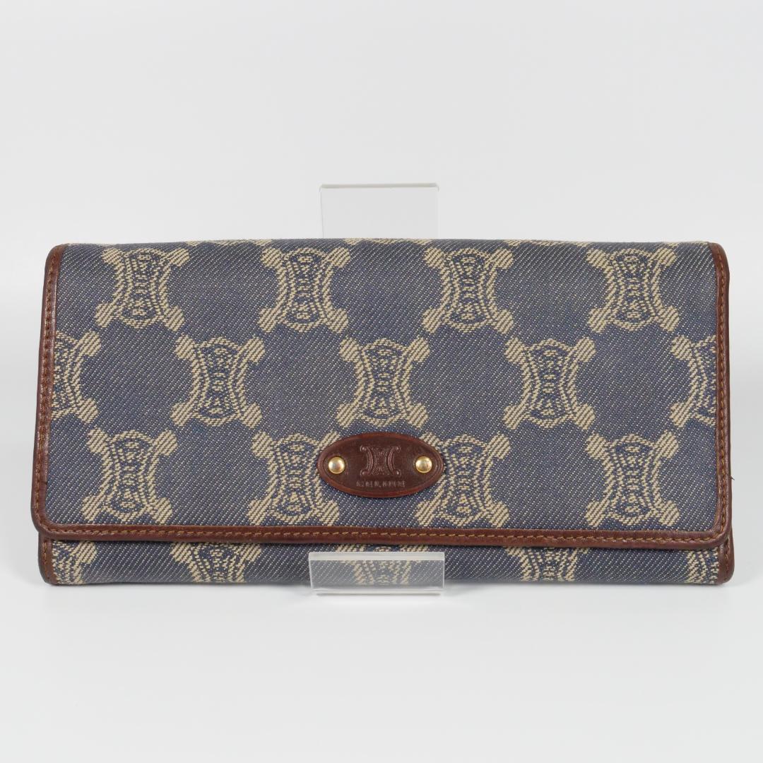 美品✨セリーヌ celine 長財布 マカダム デニム