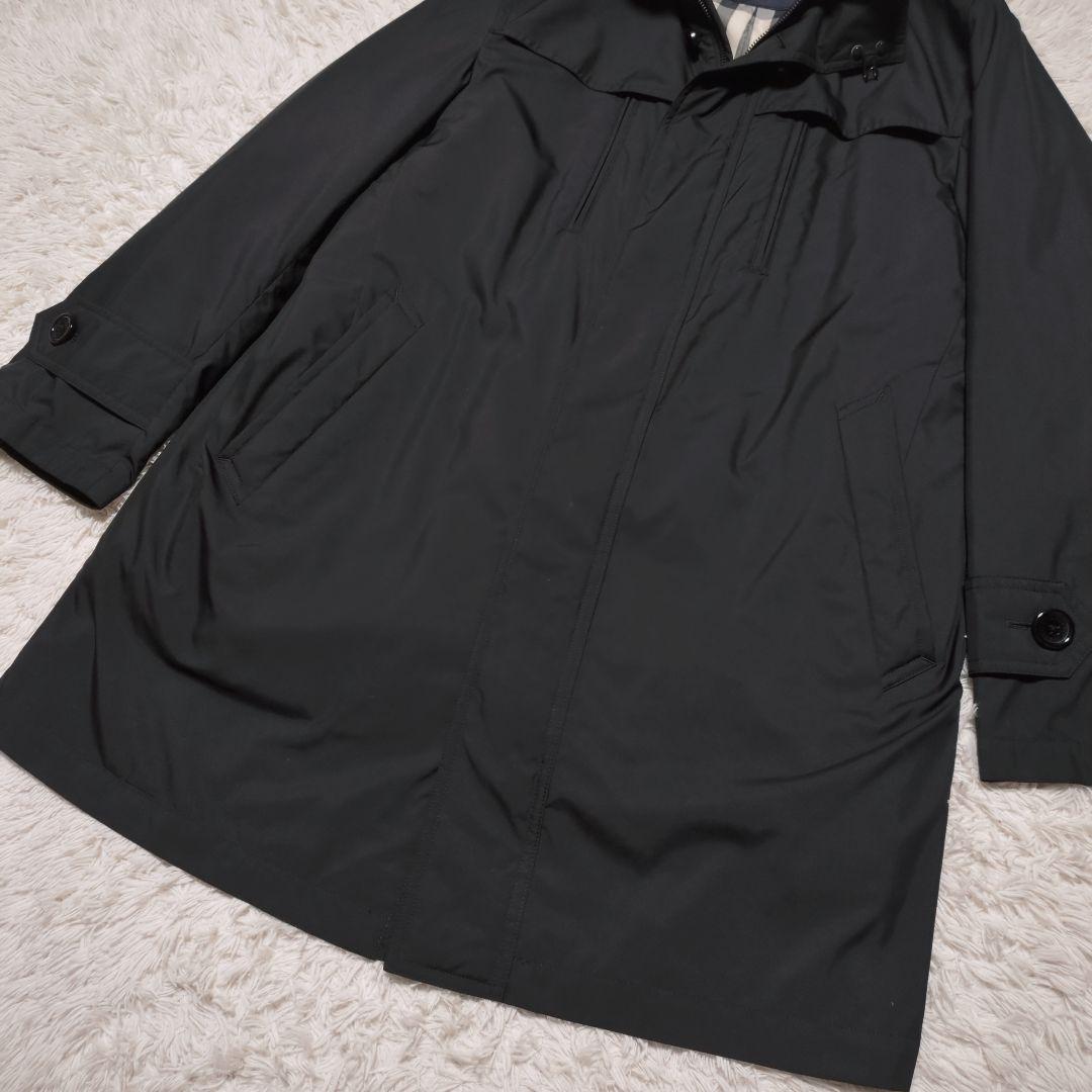 美品！バーバリーロンドン　ダウンライナー付きコート　M　メガチェック　黒