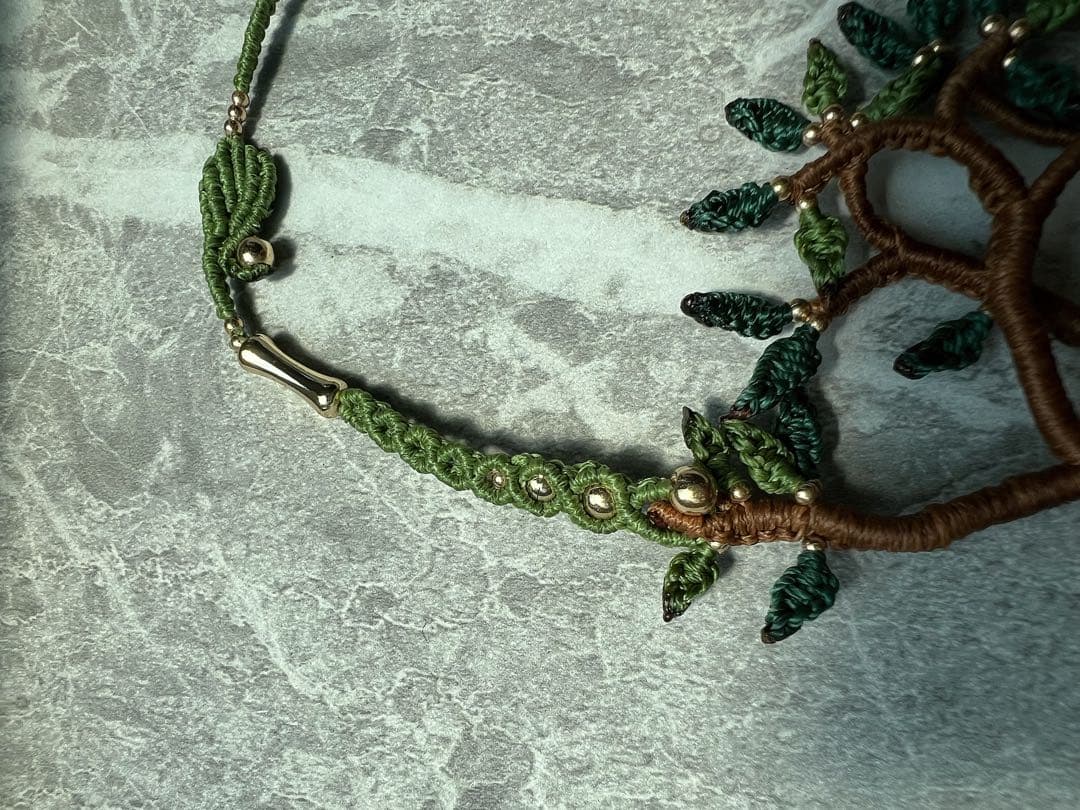 【handmade_Luna.】マクラメ× ラブラドライト ネックレス