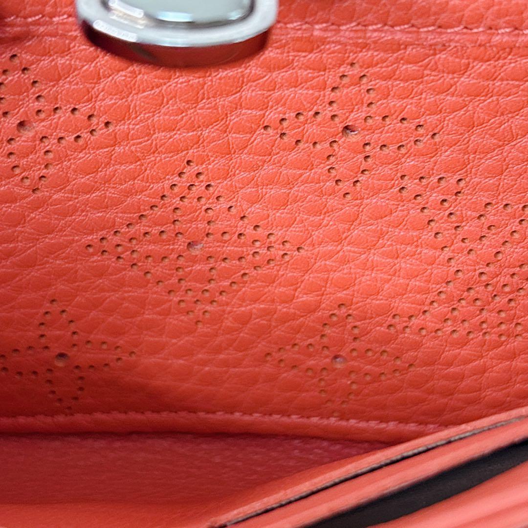 LOUIS VUITTON オレンジ レッド　長財布　シルバー金具　イリス