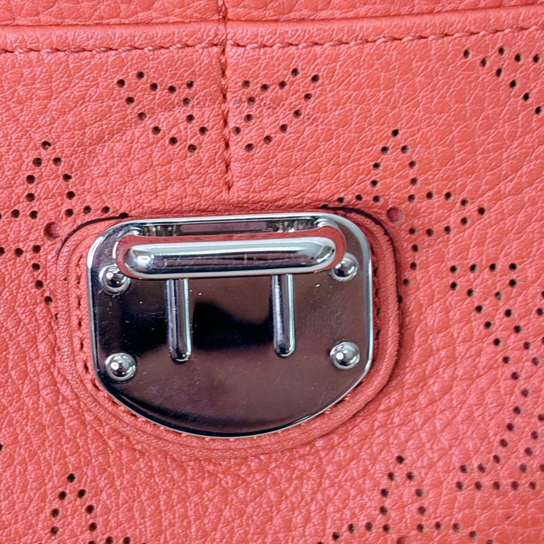 LOUIS VUITTON オレンジ レッド　長財布　シルバー金具　イリス