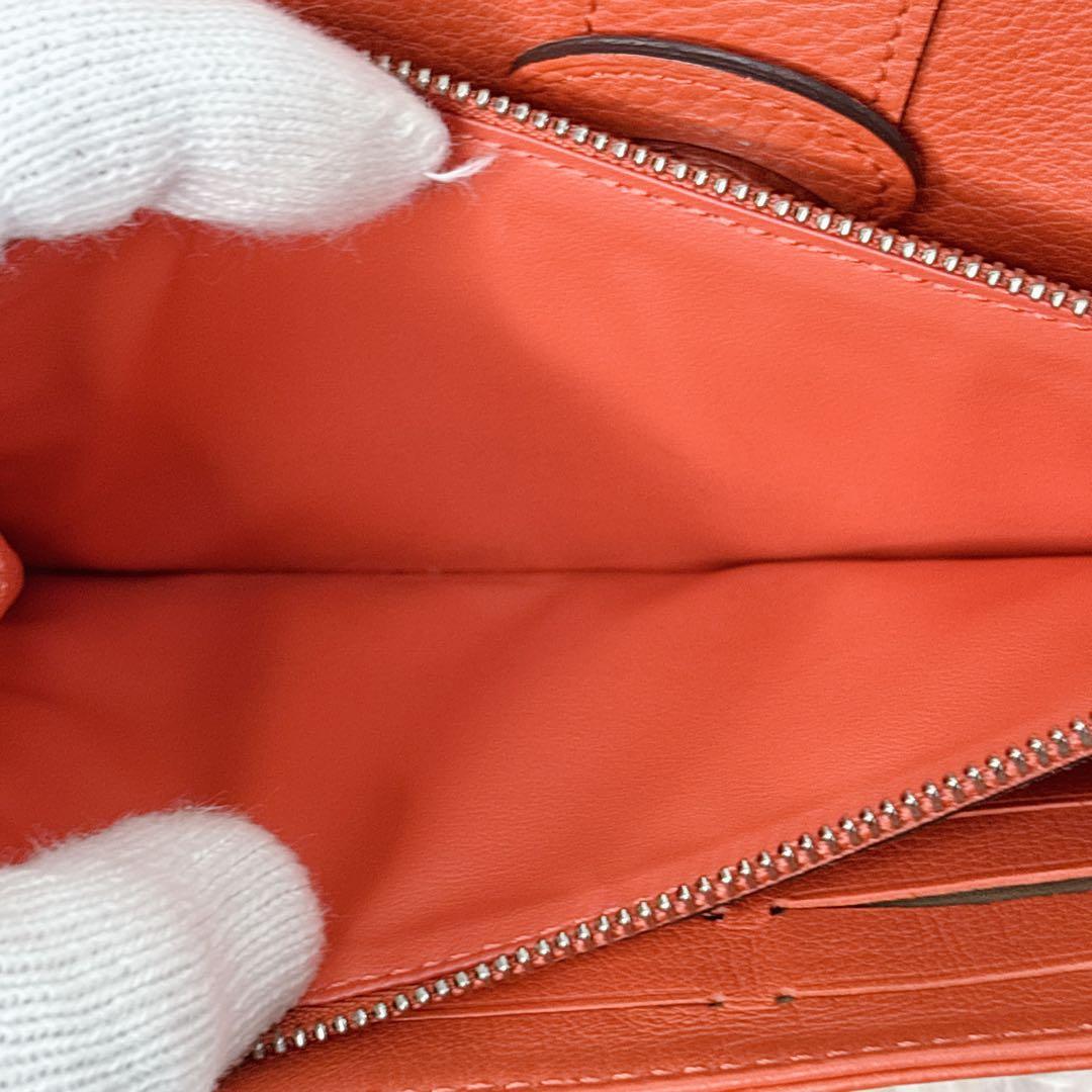 LOUIS VUITTON オレンジ レッド　長財布　シルバー金具　イリス