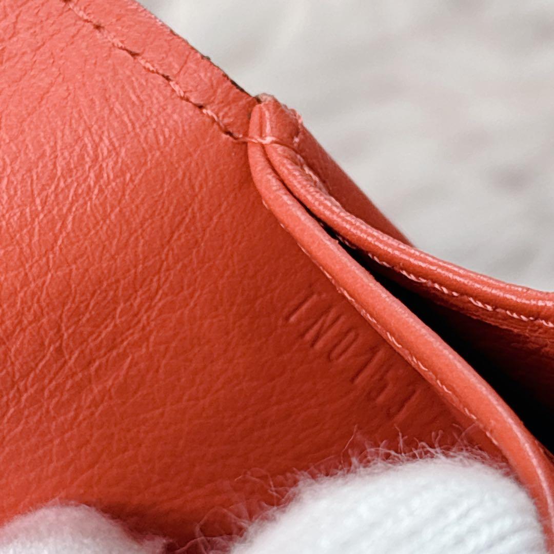 LOUIS VUITTON オレンジ レッド　長財布　シルバー金具　イリス