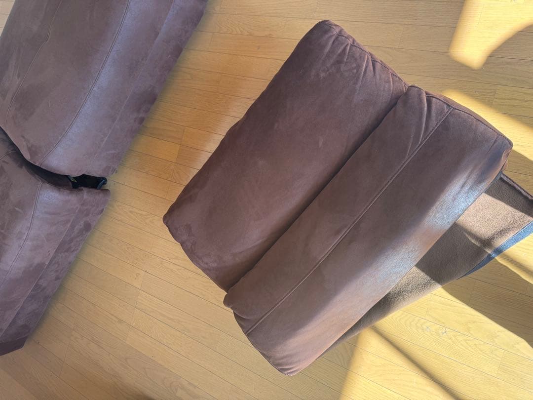 ブラウン リクライニングソファ 2人掛け