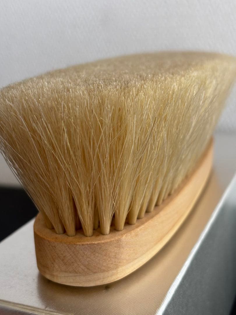 【美品】ブラシの平野　手植え水雷型　馬尾毛100% 金クシ付属