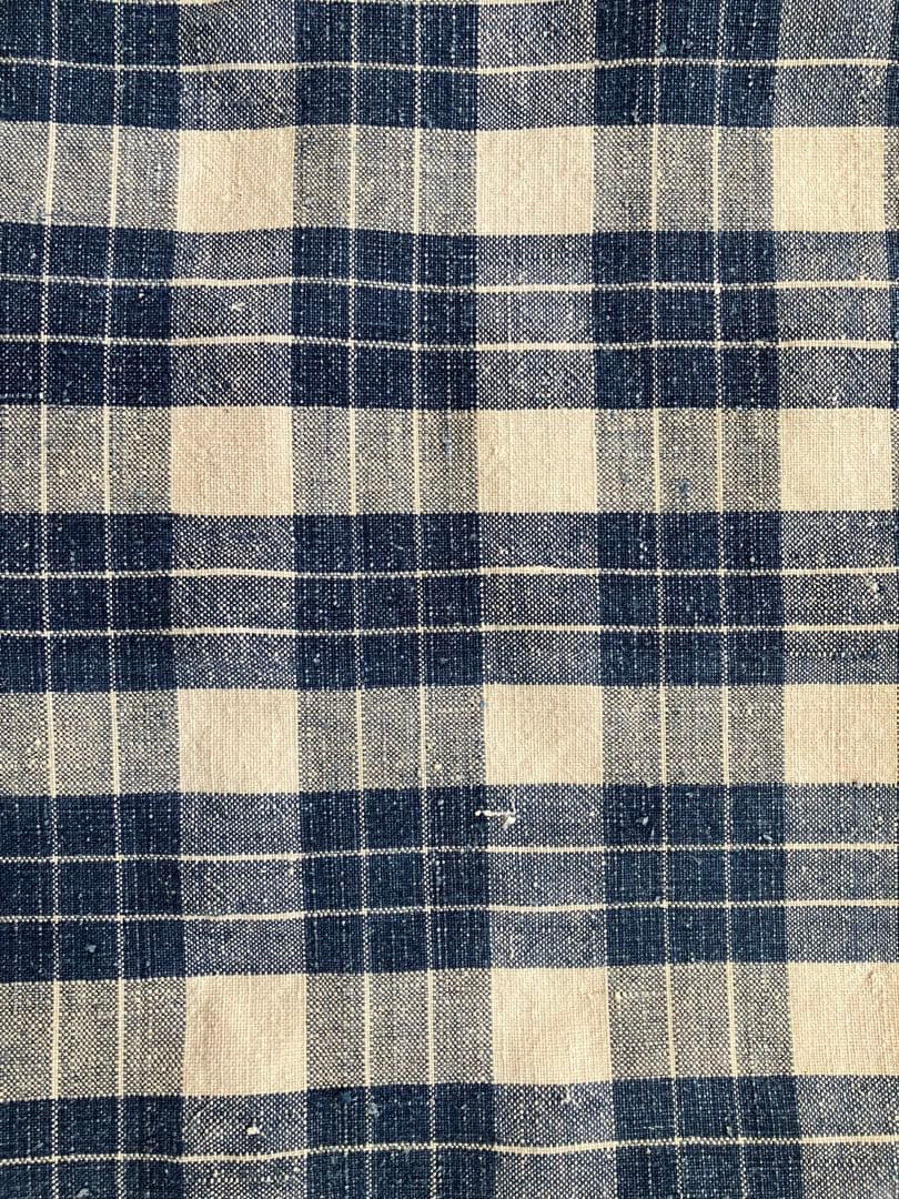 19世紀 フランス　アルザス　ケルシュ　リネン　インディゴ　クロス