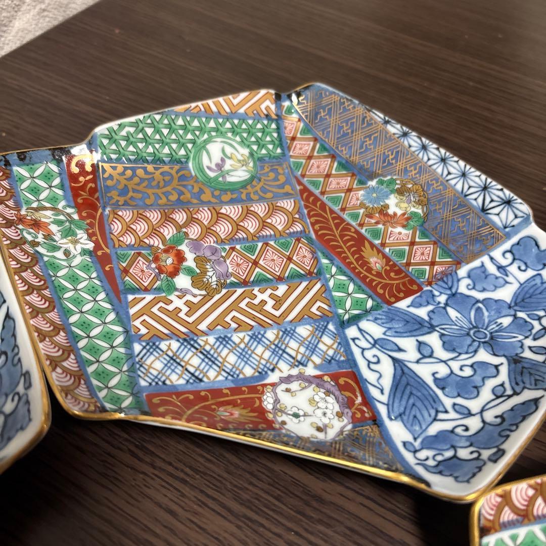 龍峯窯】祥瑞花丸紋 結びふみ型 銘々皿 5枚セット - メルカリ