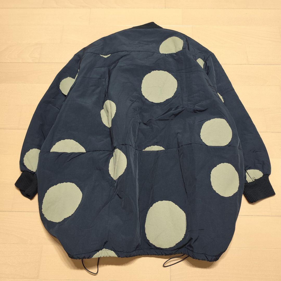 新品タグ付 antiqua ビッグシルエットドット柄コート ブラック F