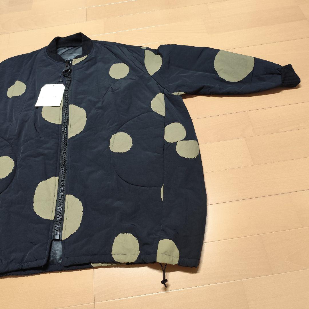 新品タグ付 antiqua ビッグシルエットドット柄コート ブラック F