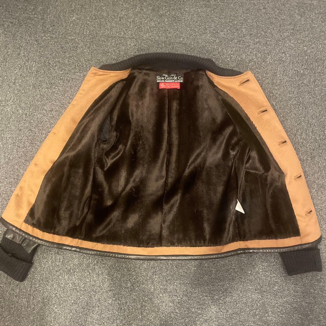 SLOWGUN 大人のスタジャン 本革×カシミヤ キャメル