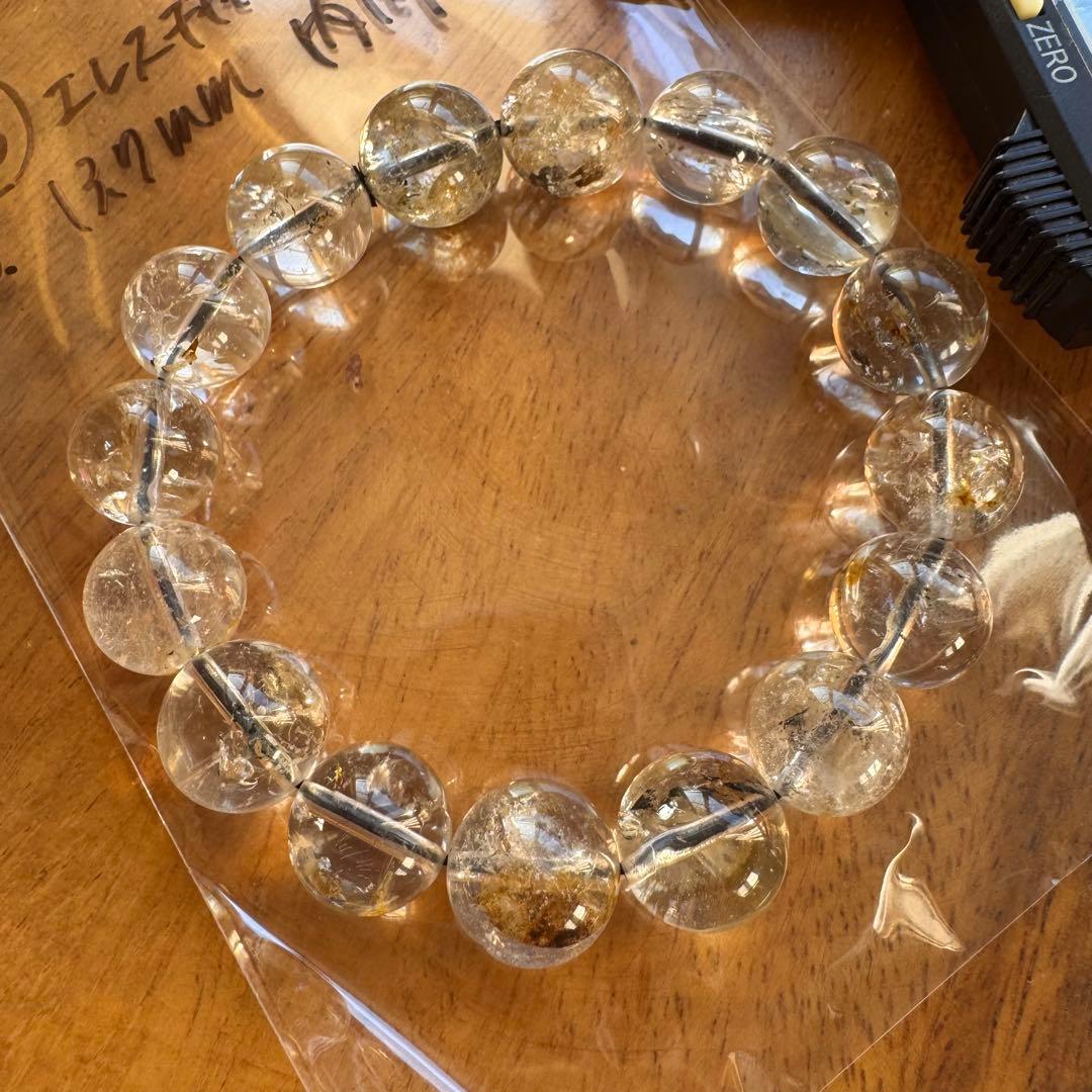 ⑦天然石　14.5mm エレスチャルクォーツ　内周19cm