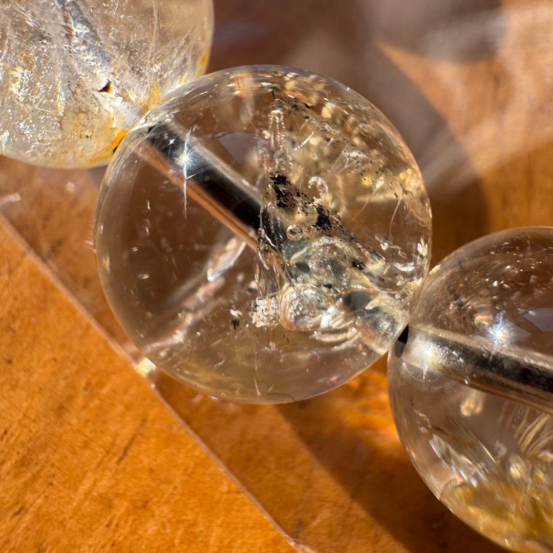 ⑦天然石　14.5mm エレスチャルクォーツ　内周19cm