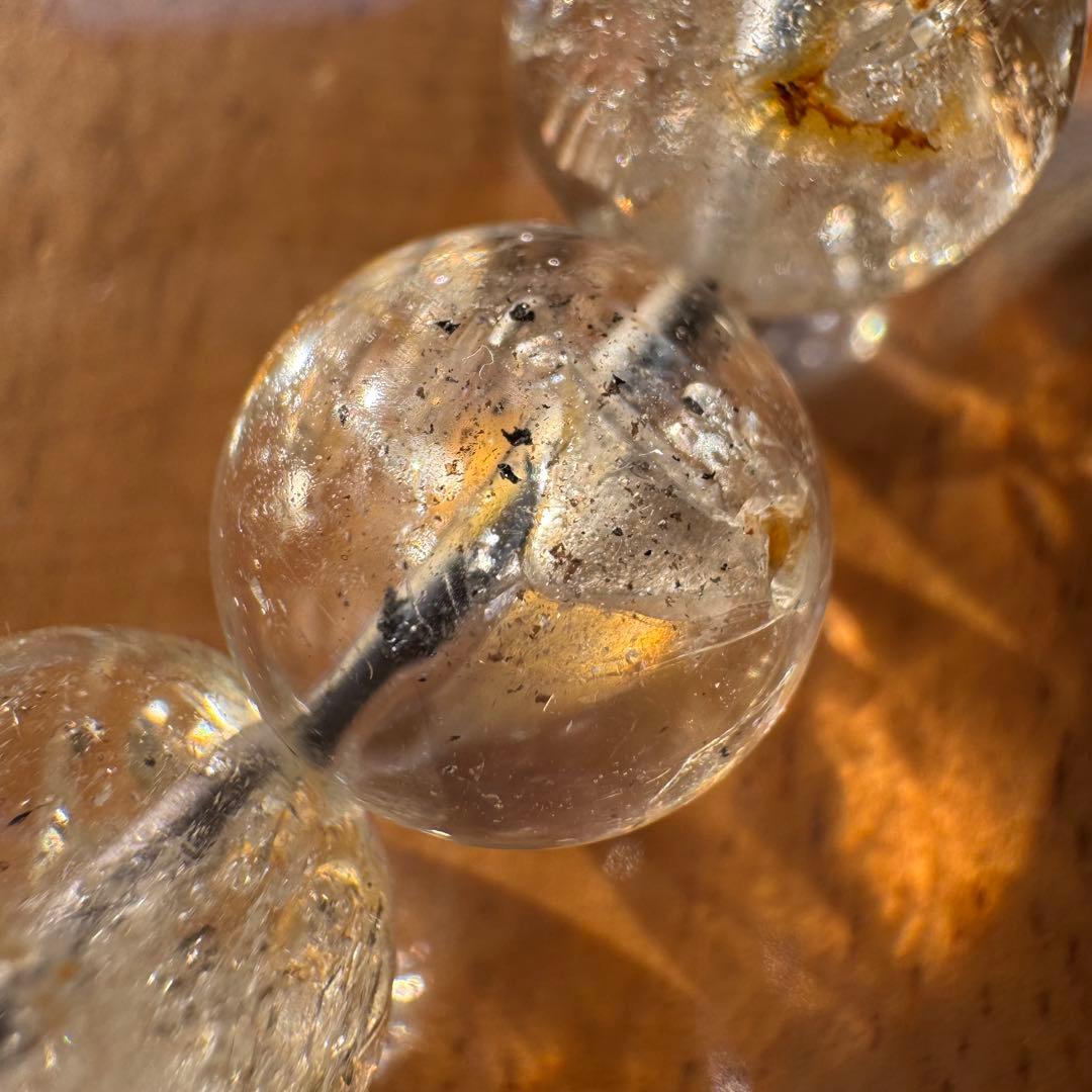 ⑦天然石　14.5mm エレスチャルクォーツ　内周19cm