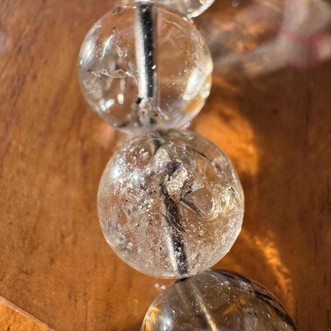 ⑦天然石　14.5mm エレスチャルクォーツ　内周19cm