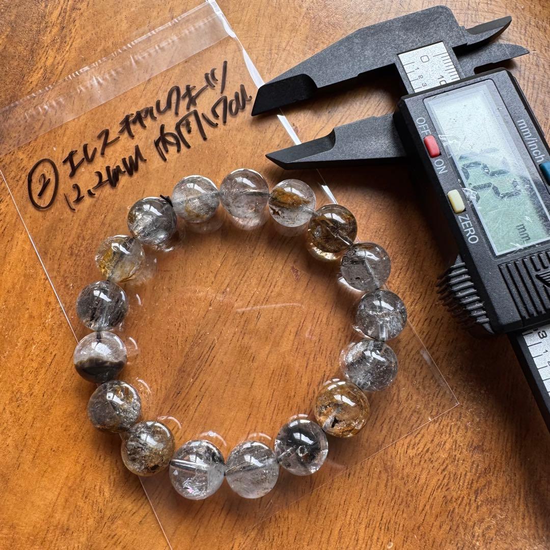 ⑦天然石　14.5mm エレスチャルクォーツ　内周19cm