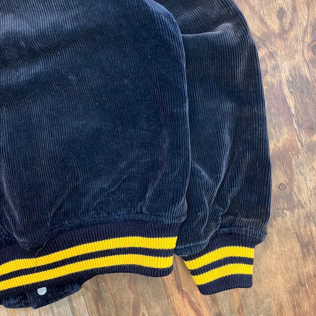 80s コーデュロイ スタジャン バーシティジャケット ネイビー VINTAGE