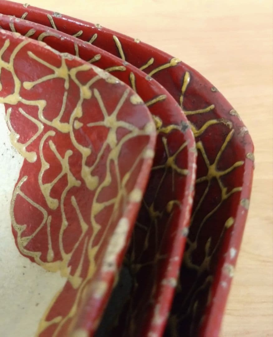 京焼 清水七兵衛作 三ツ組 向付け 清水七兵衛七角