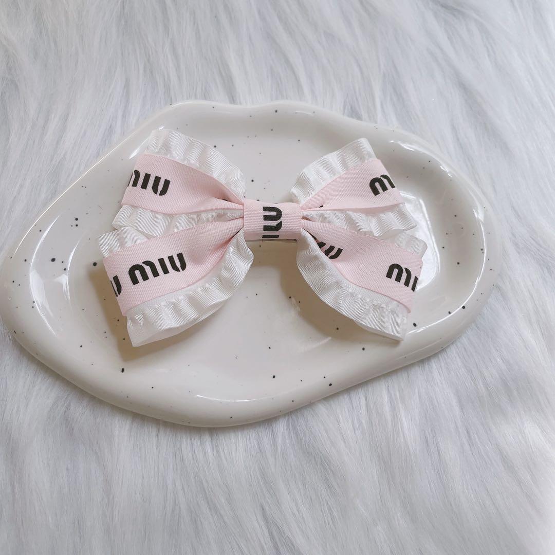 MIUMIU ミュウミュウ バレッタ リボン ヘアクリップ 新品未使用 ピンク