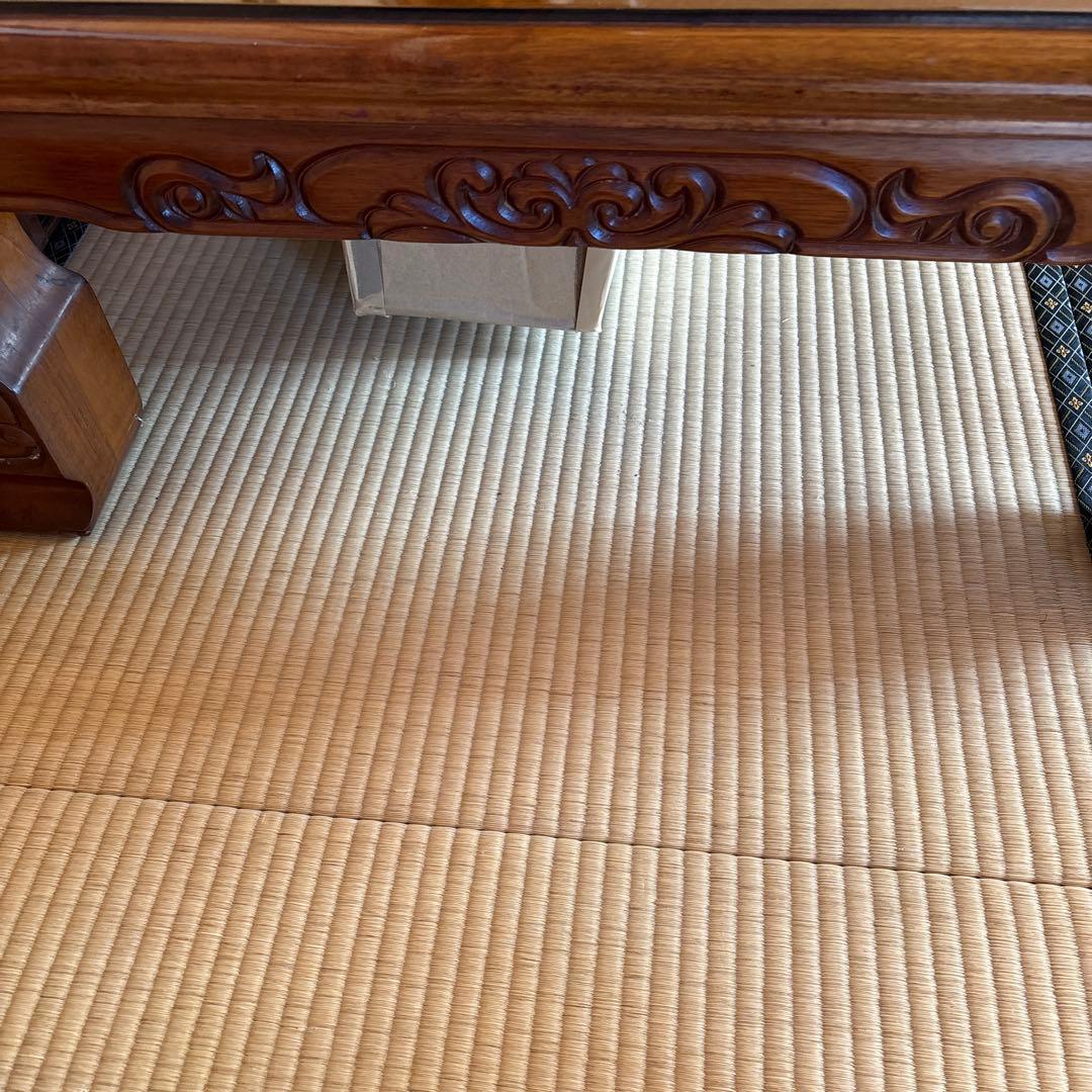 木製彫刻入り　家具調こたつ