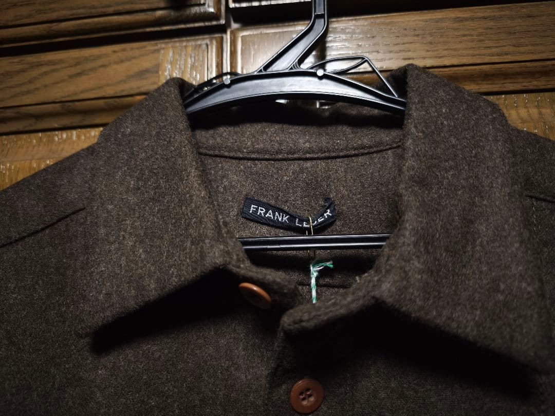 新品 フランクリーダー ローデンウール オールドスタイルシャツ 濃茶 S