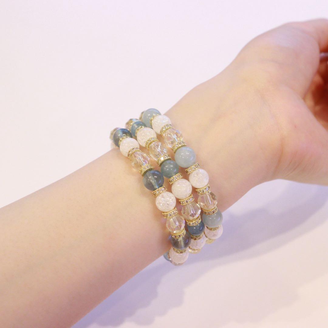 七夕限定】サンタマリアアクアマリンの御守りブレスレット（恋愛成就