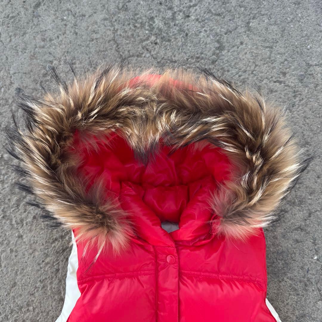 ナ*ガ様 y2k 短丈 ファー ダウンベスト 赤 お兄さん系 平成 ギャル
