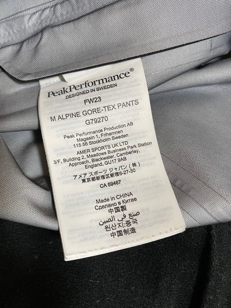 Peak Performance Alpine GTX 上下黒M