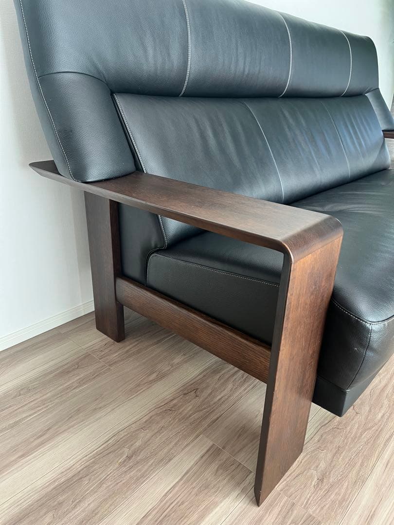 【送料込】カリモク 3人掛けソファ　ダンテS　ブラック