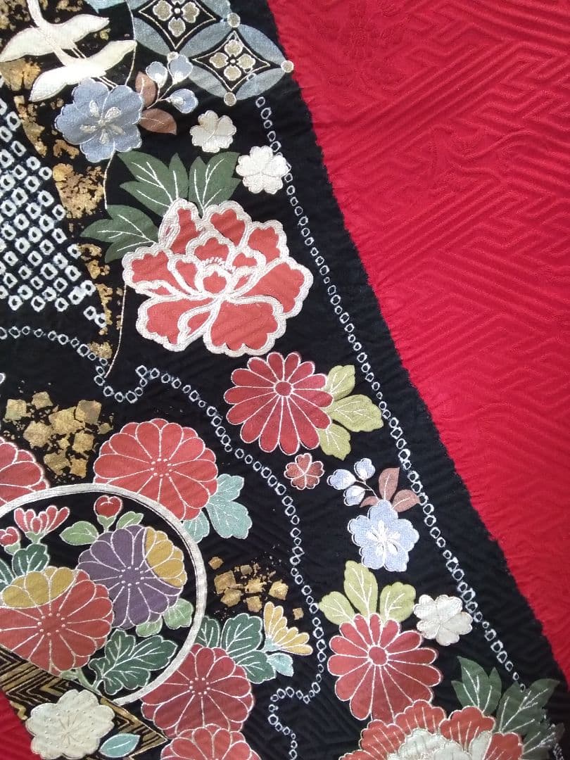 振袖フルセット、正絹絞り振袖成人式、重ね衿帯揚げ帯締め、西陣袋帯襦袢、ガード加工